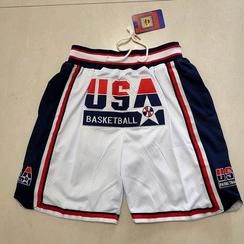 2025 Men NBA USA Shorts White style 1